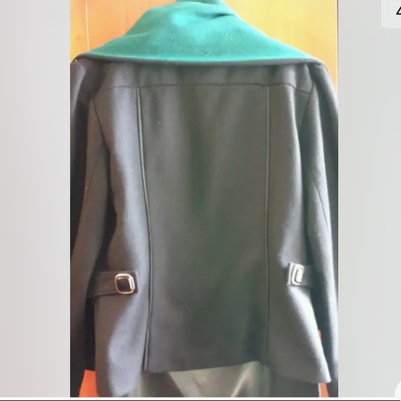 Ringspun English Designer Black Green Cross Front Contrast Collar Jacket Sz S - Picture 4 of 7